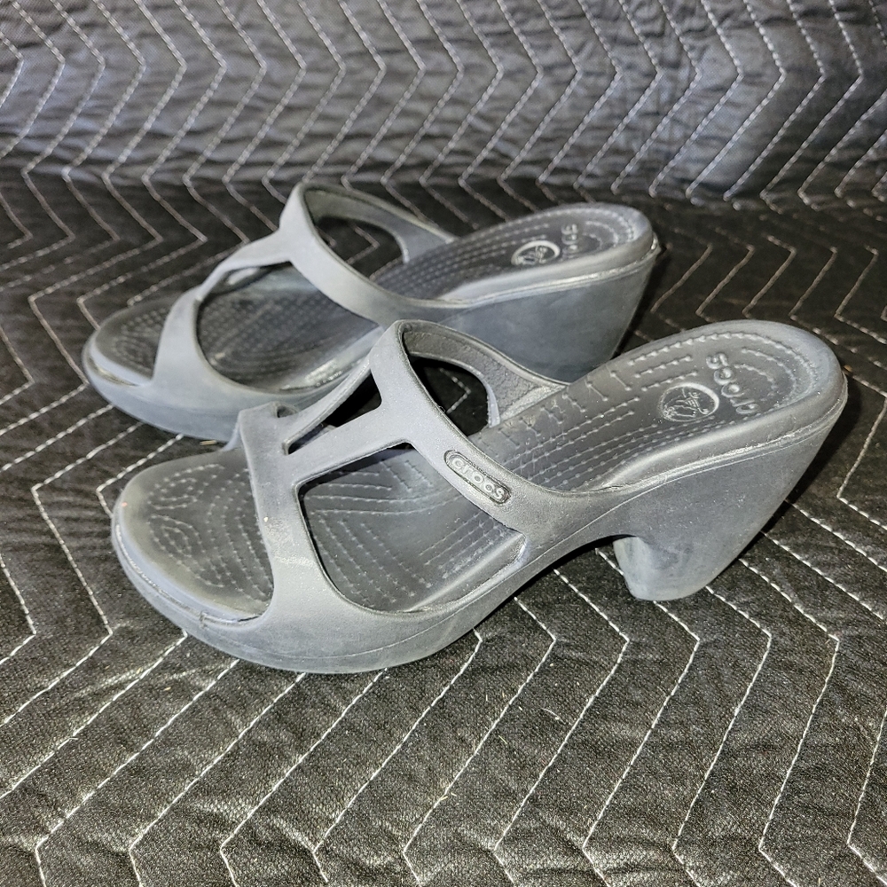 Crocs Cyprus II Slip-on Heel Sandals - Black